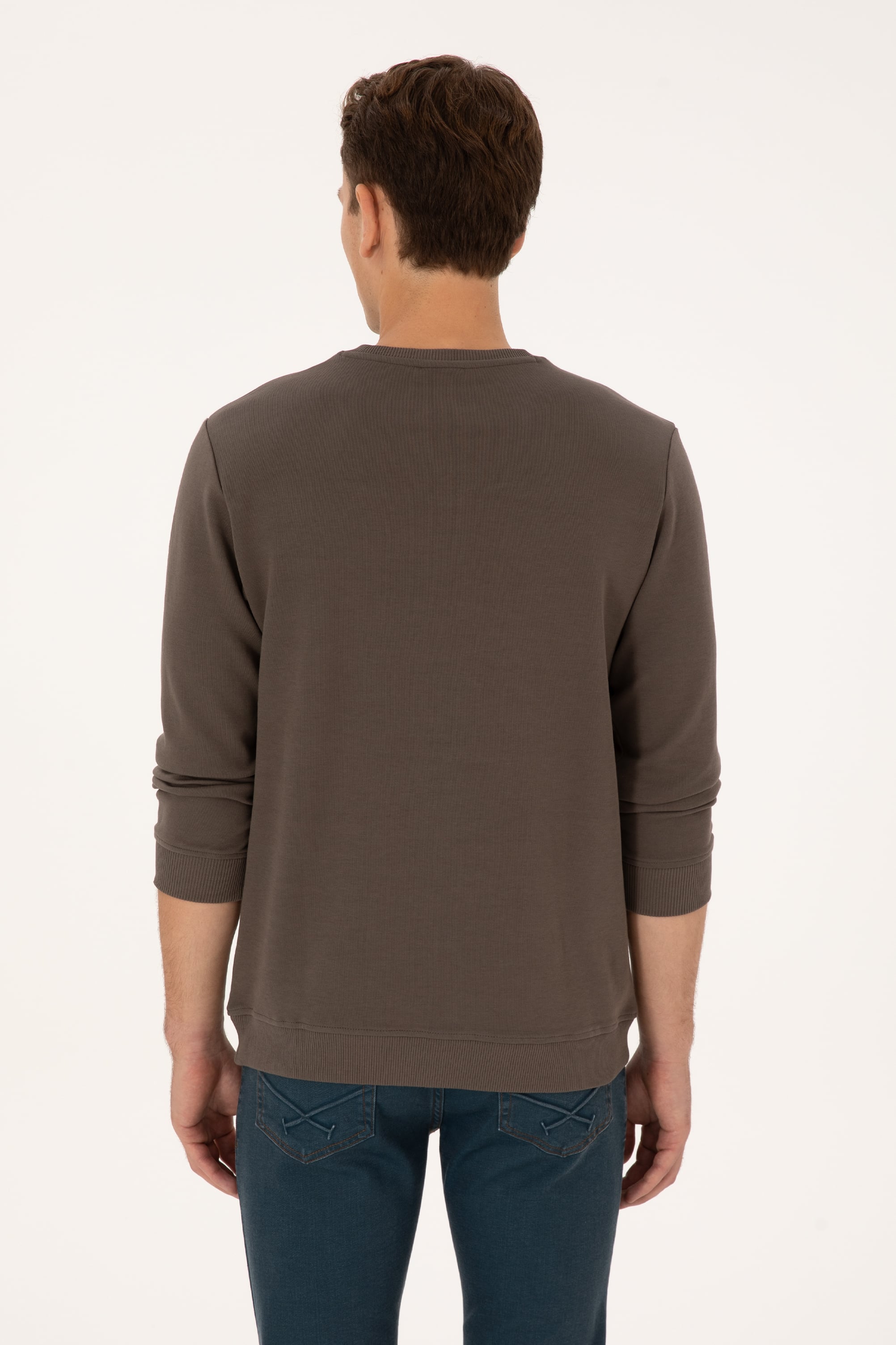 Erkek Vizon Sweatshirt - 50316354031