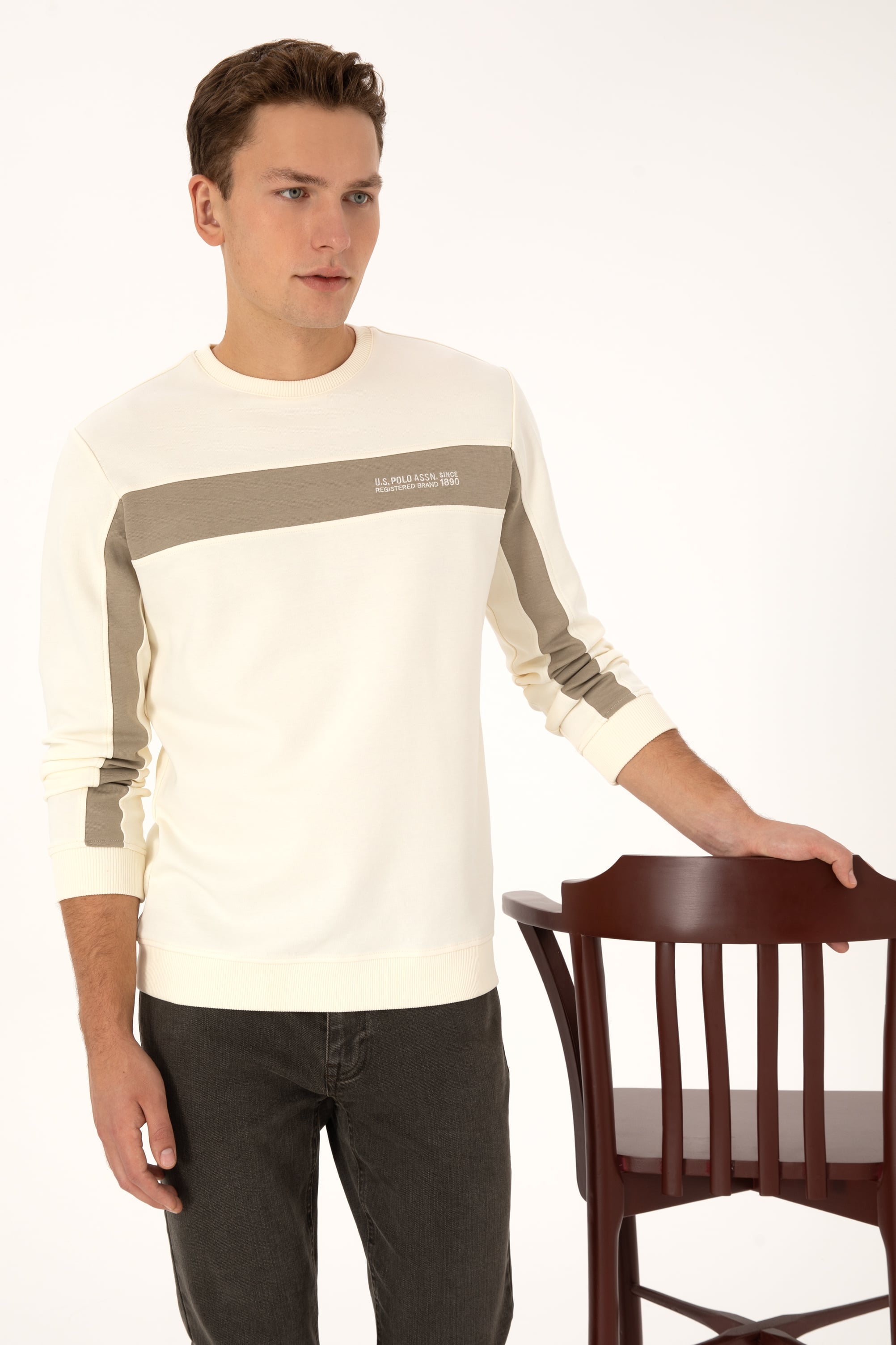 Erkek Krem Sweatshirt - 50316354003