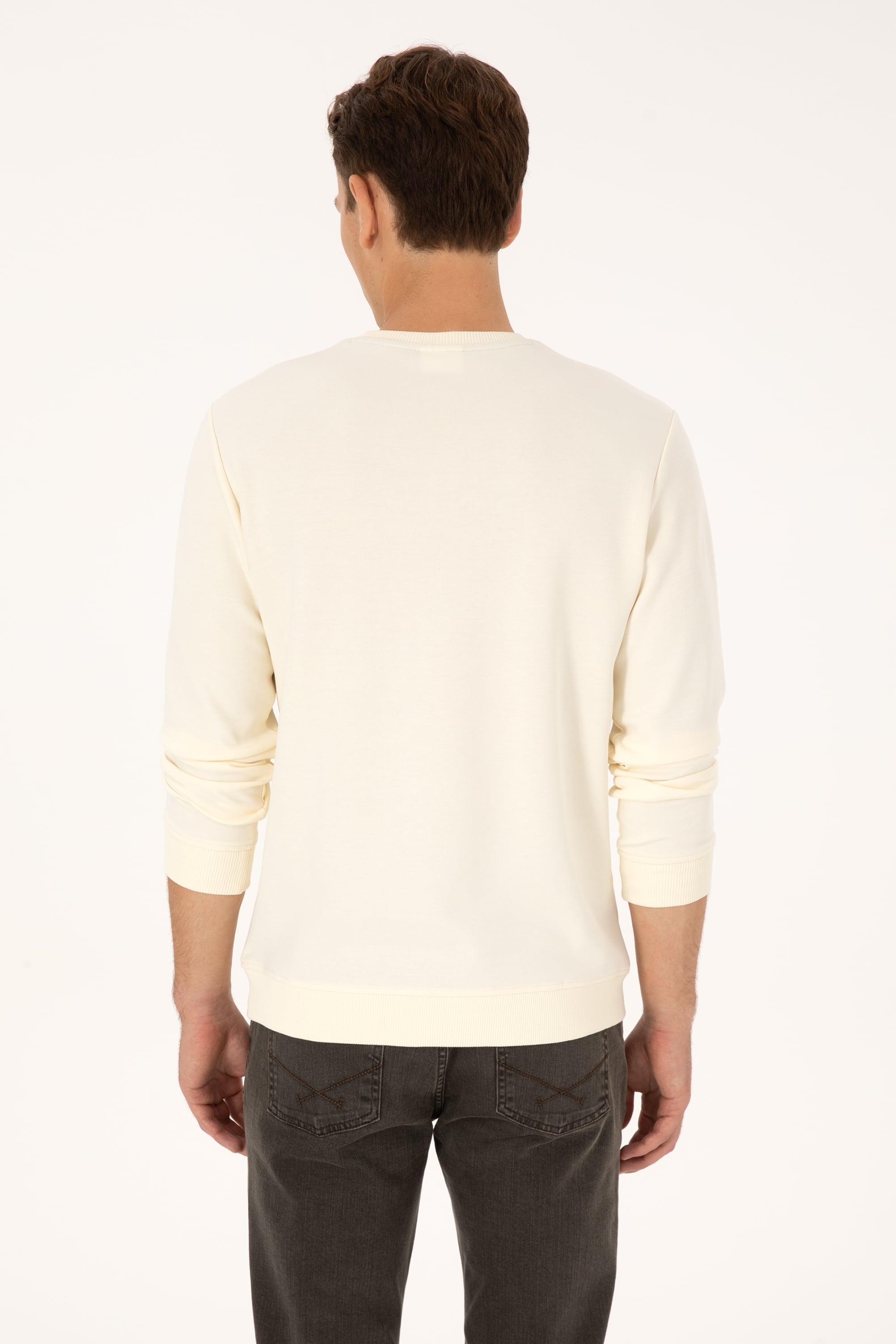 Erkek Krem Sweatshirt - 50316354003