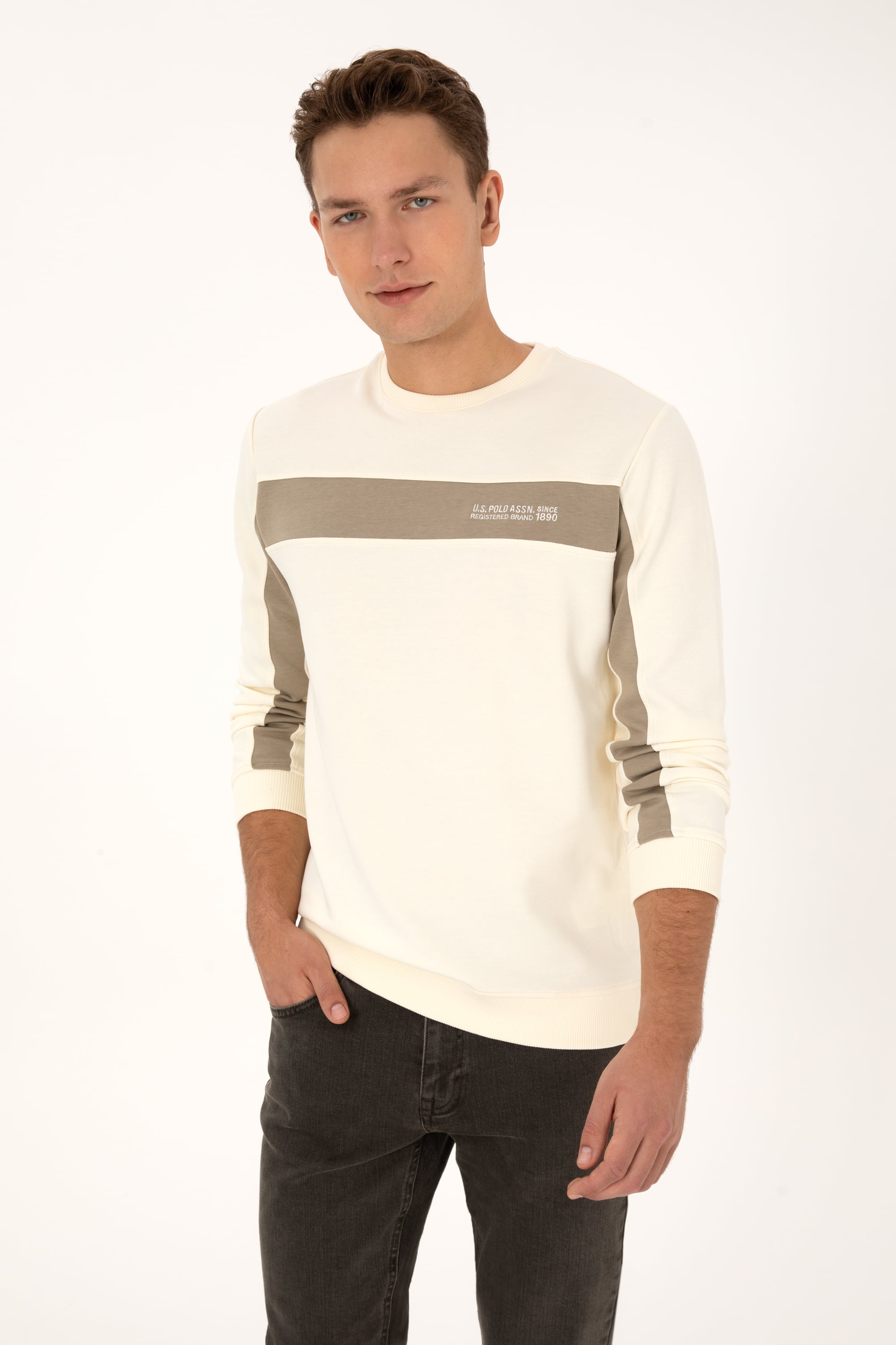 Erkek Krem Sweatshirt - 50316354003