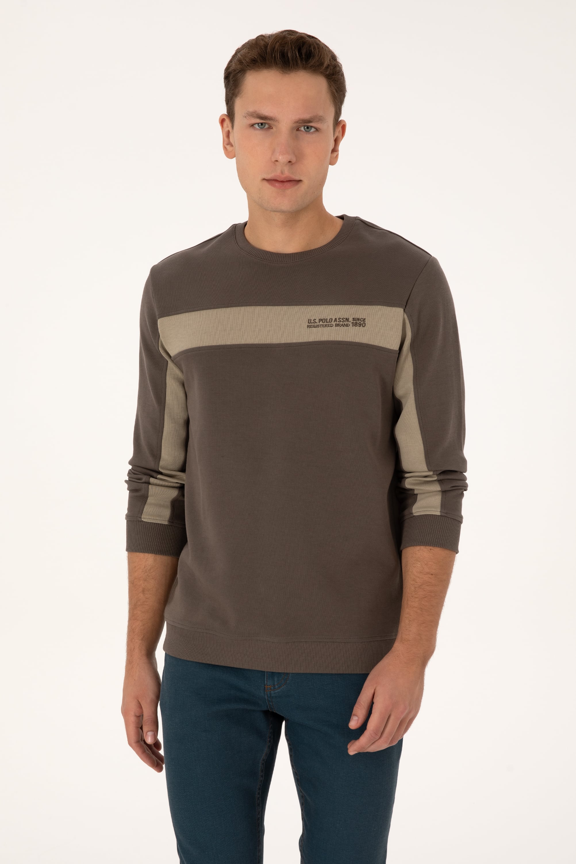 Erkek Vizon Sweatshirt - 50316354031