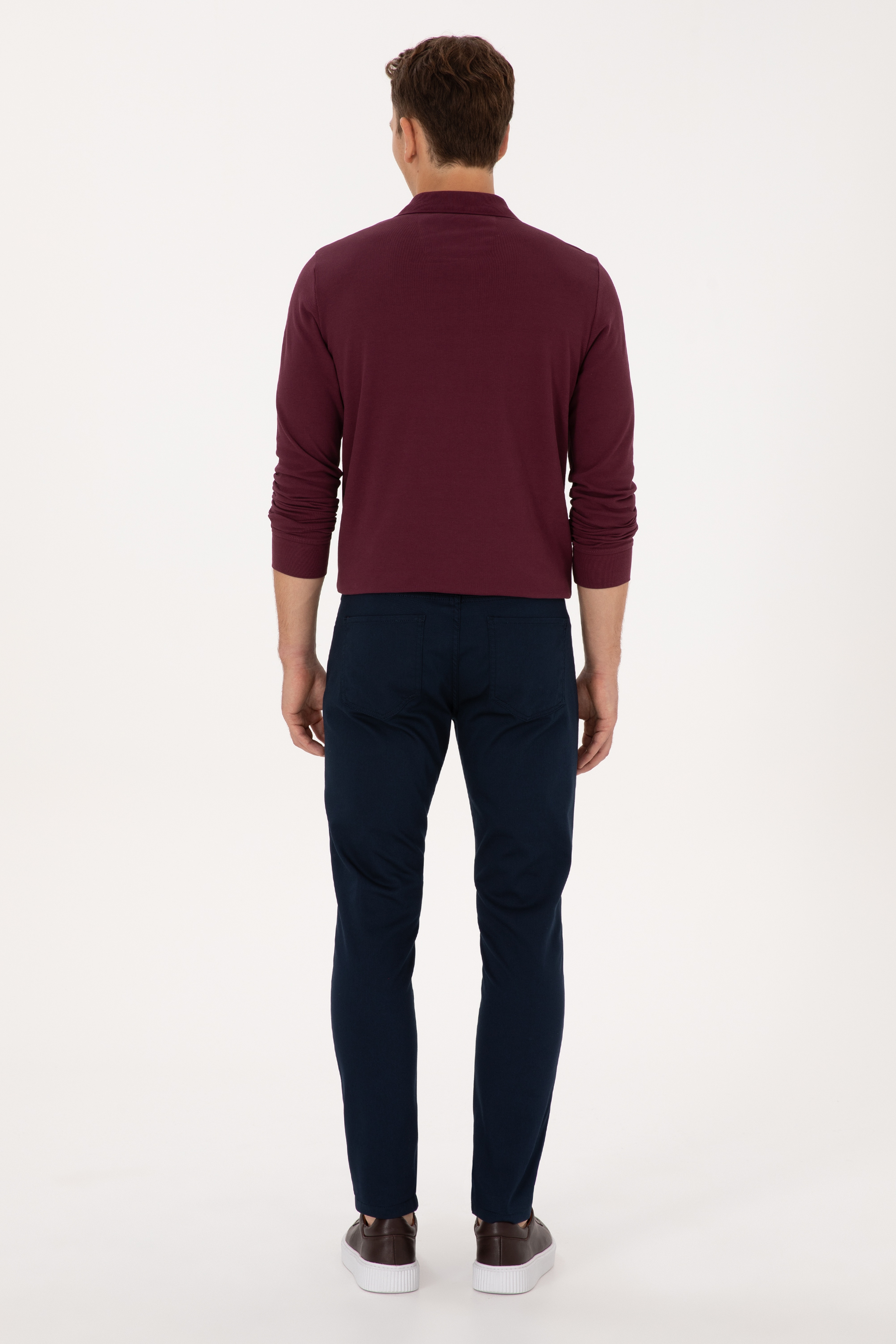 Erkek Slim Fit Lacivert Kanvas Pantolon - Image 4