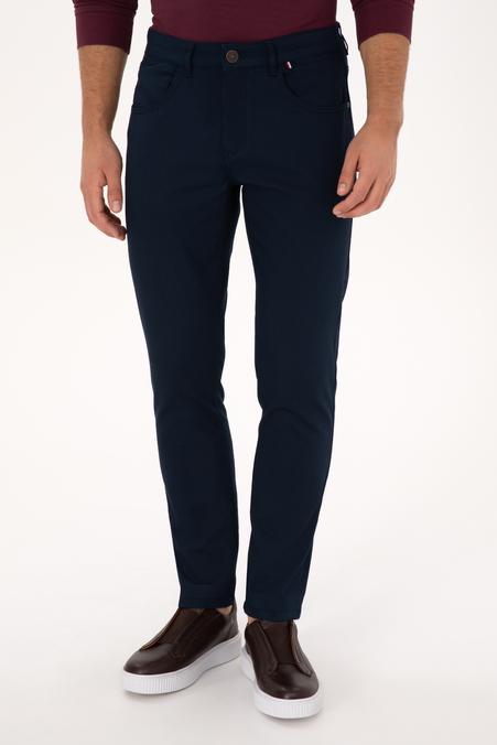 Erkek Lacivert Kanvas Pantolon