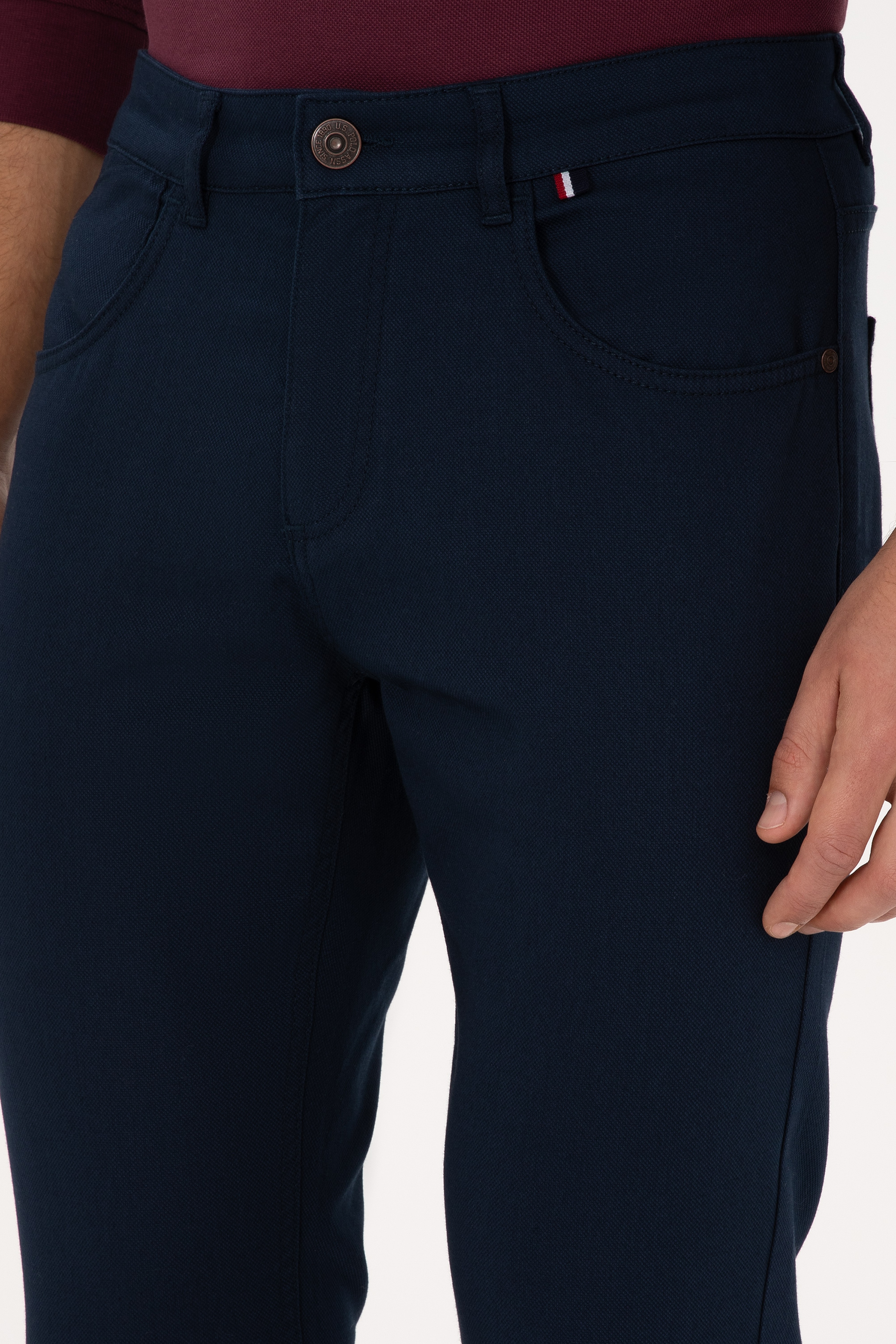Erkek Slim Fit Lacivert Kanvas Pantolon - Image 5