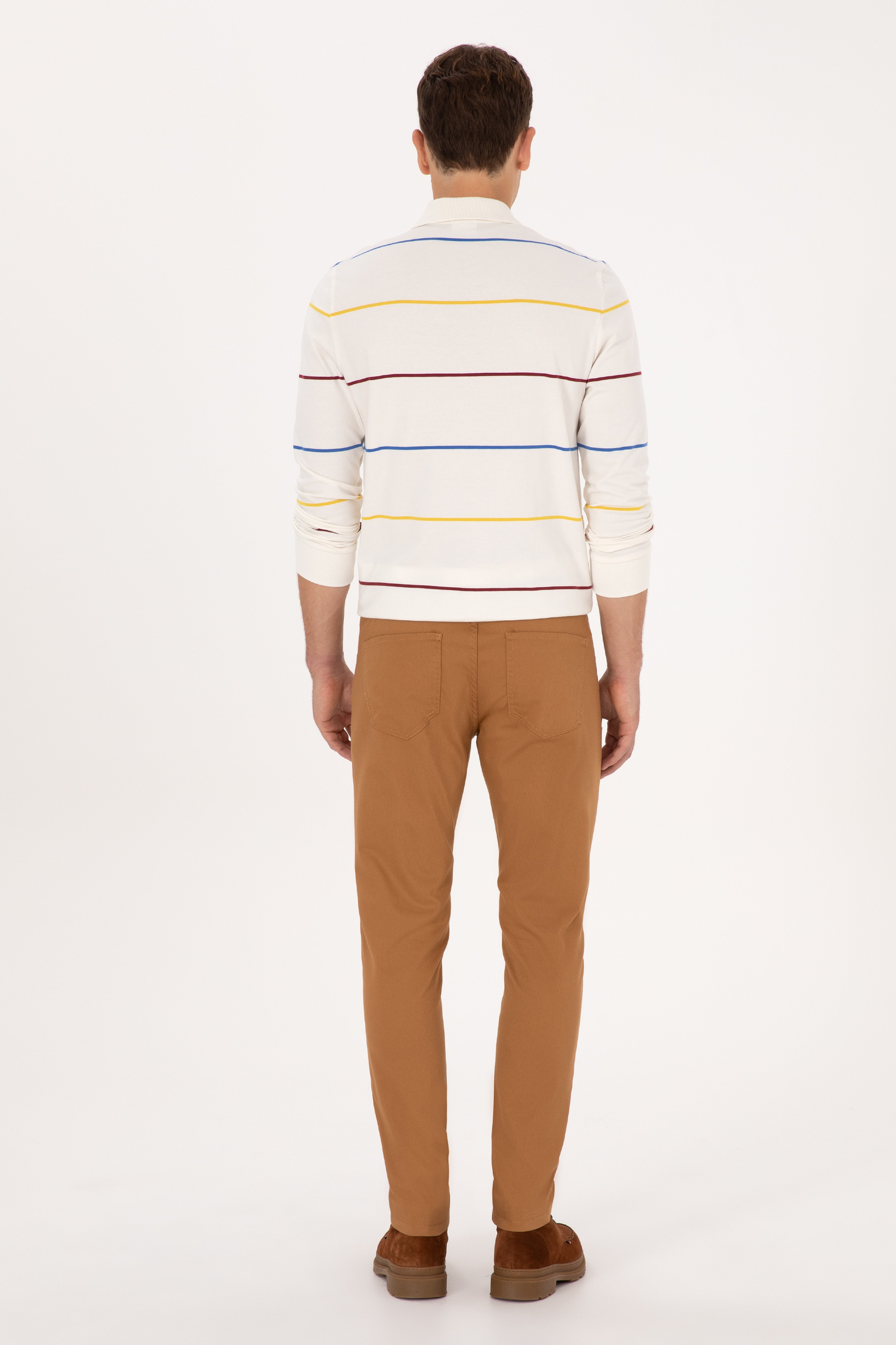Erkek Slim Fit Camel Kanvas Pantolon - Image 4