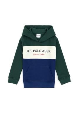 Erkek Çocuk Koyu Yeşil Basic Kapüşonlu Sweatshirt - 50313969001