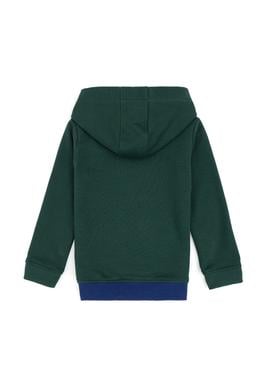 Erkek Çocuk Koyu Yeşil Basic Kapüşonlu Sweatshirt - 50313969001