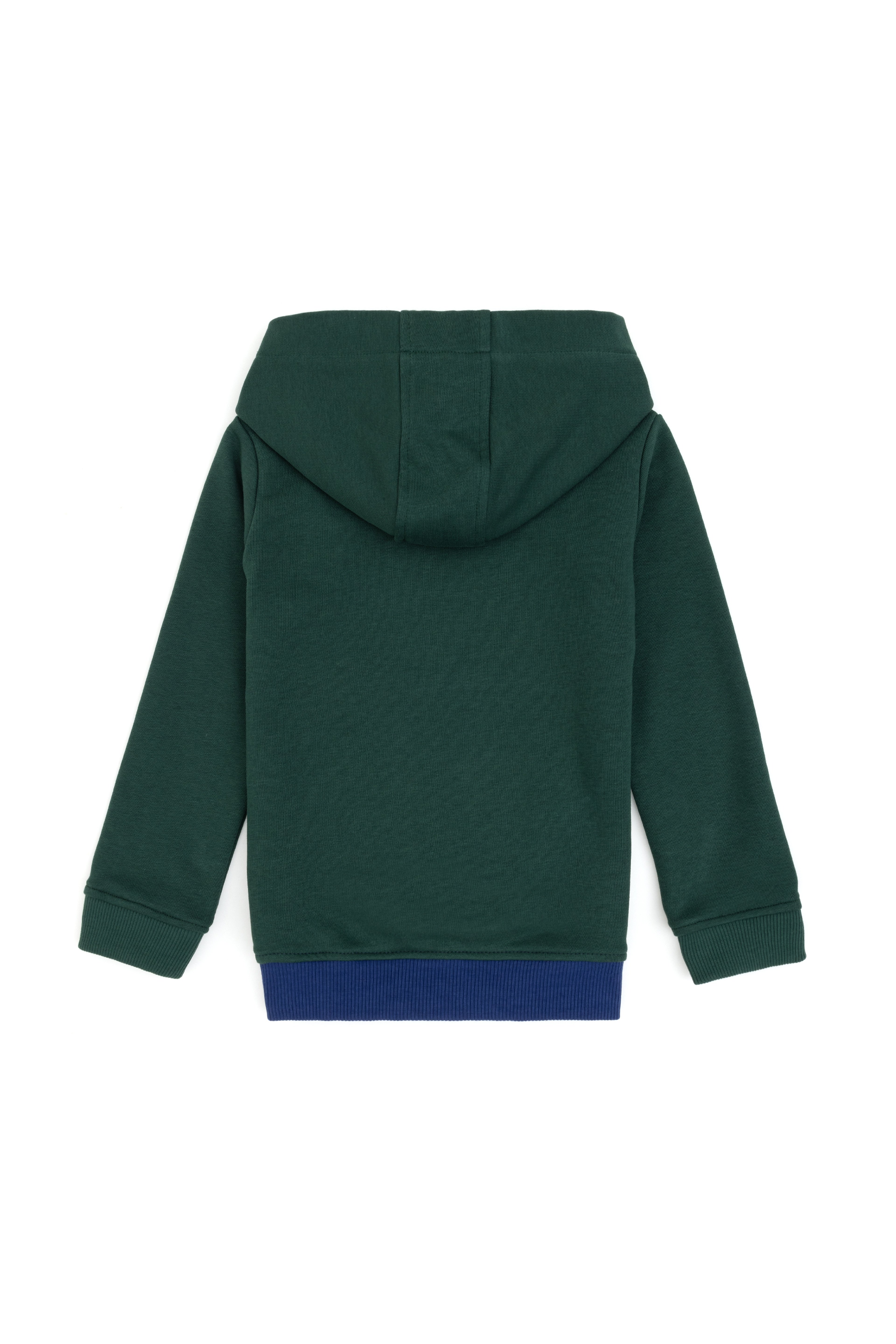 Erkek Çocuk Koyu Yeşil Basic Kapüşonlu Sweatshirt