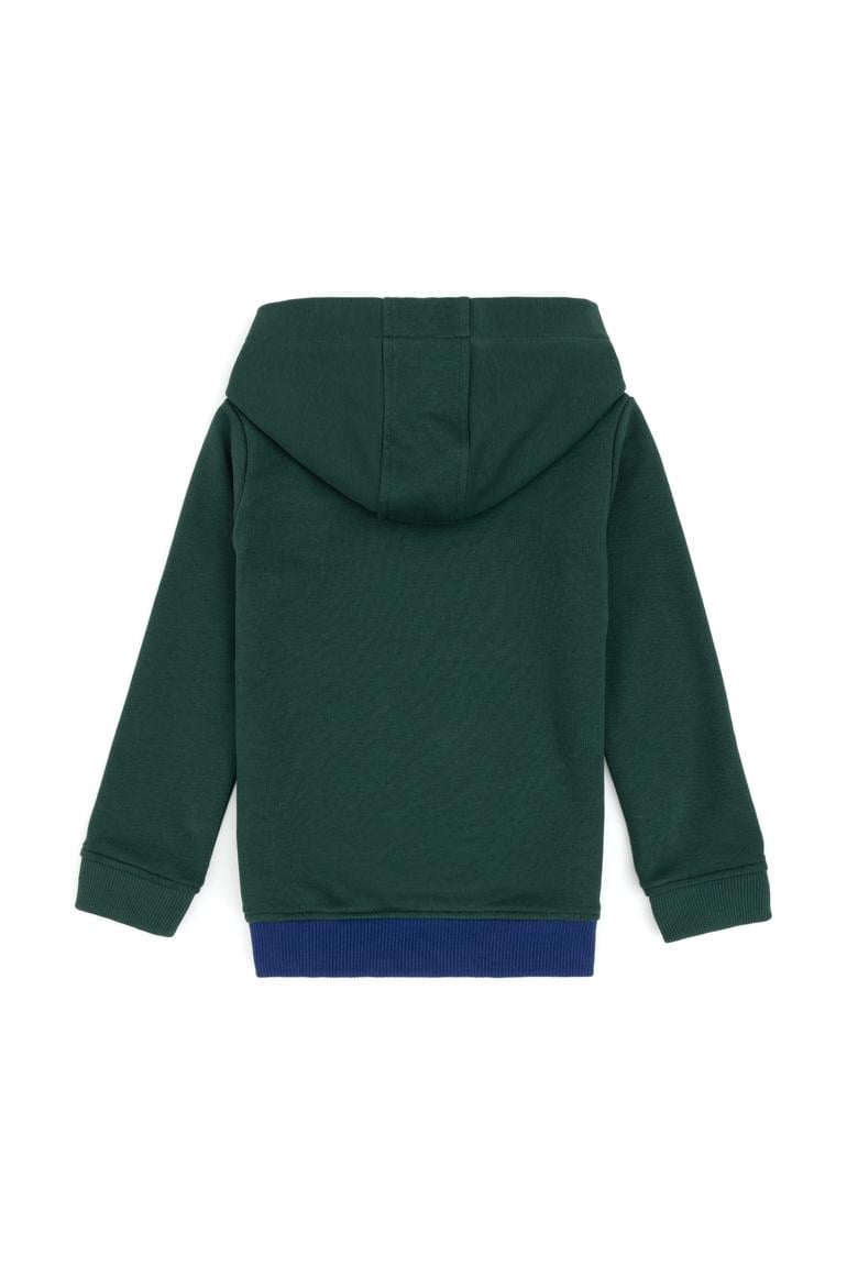Erkek Çocuk Koyu Yeşil Basic Kapüşonlu Sweatshirt - 50313969001