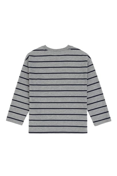 Erkek Çocuk Gri Melanj Bisiklet Yaka Süprem Sweatshirt