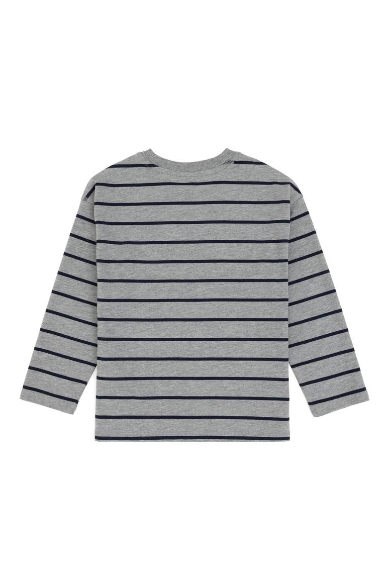 Erkek Çocuk Gri Melanj Bisiklet Yaka Süprem Sweatshirt - 50314042133