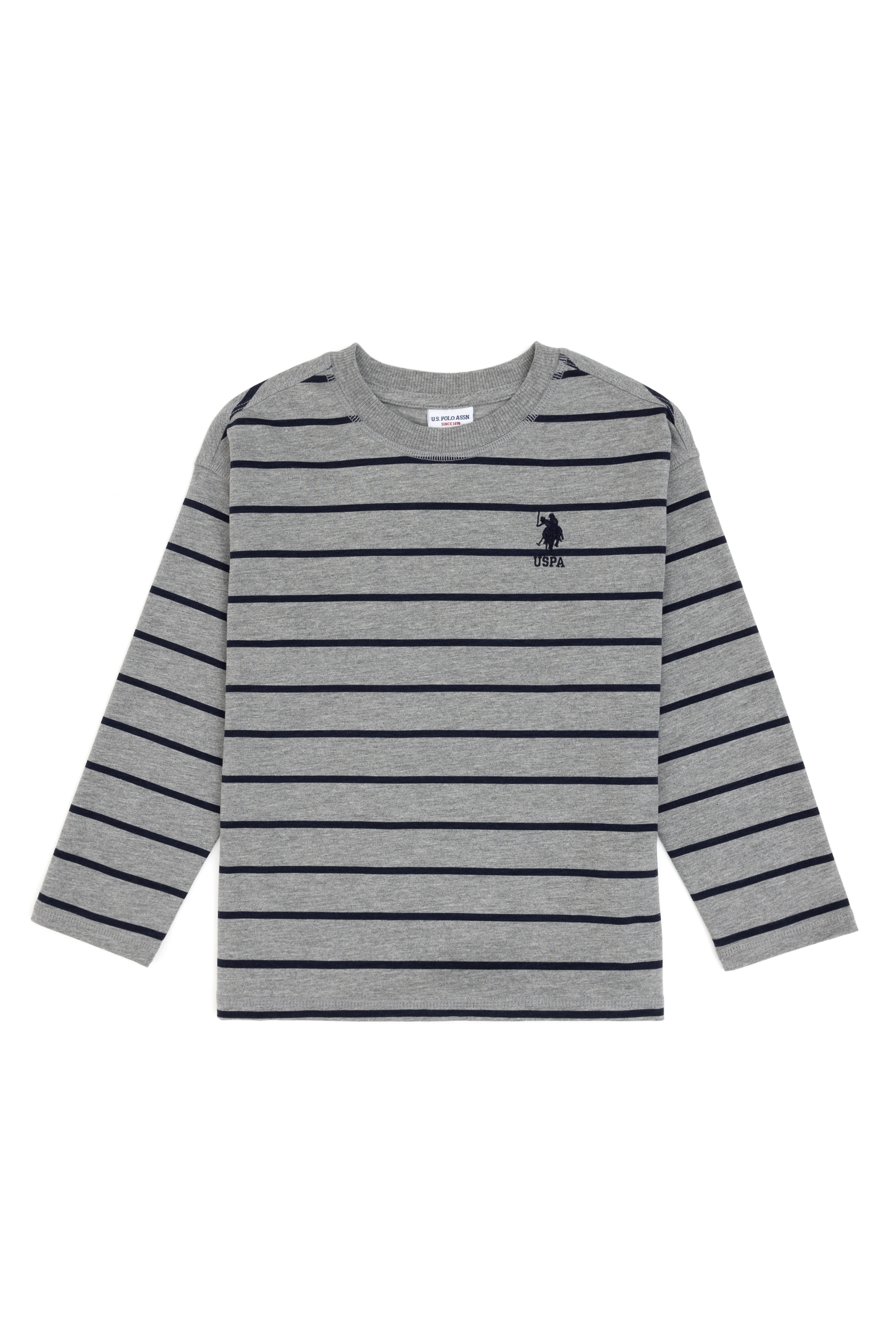 Erkek Çocuk Gri Melanj Bisiklet Yaka Süprem Sweatshirt - Image 2