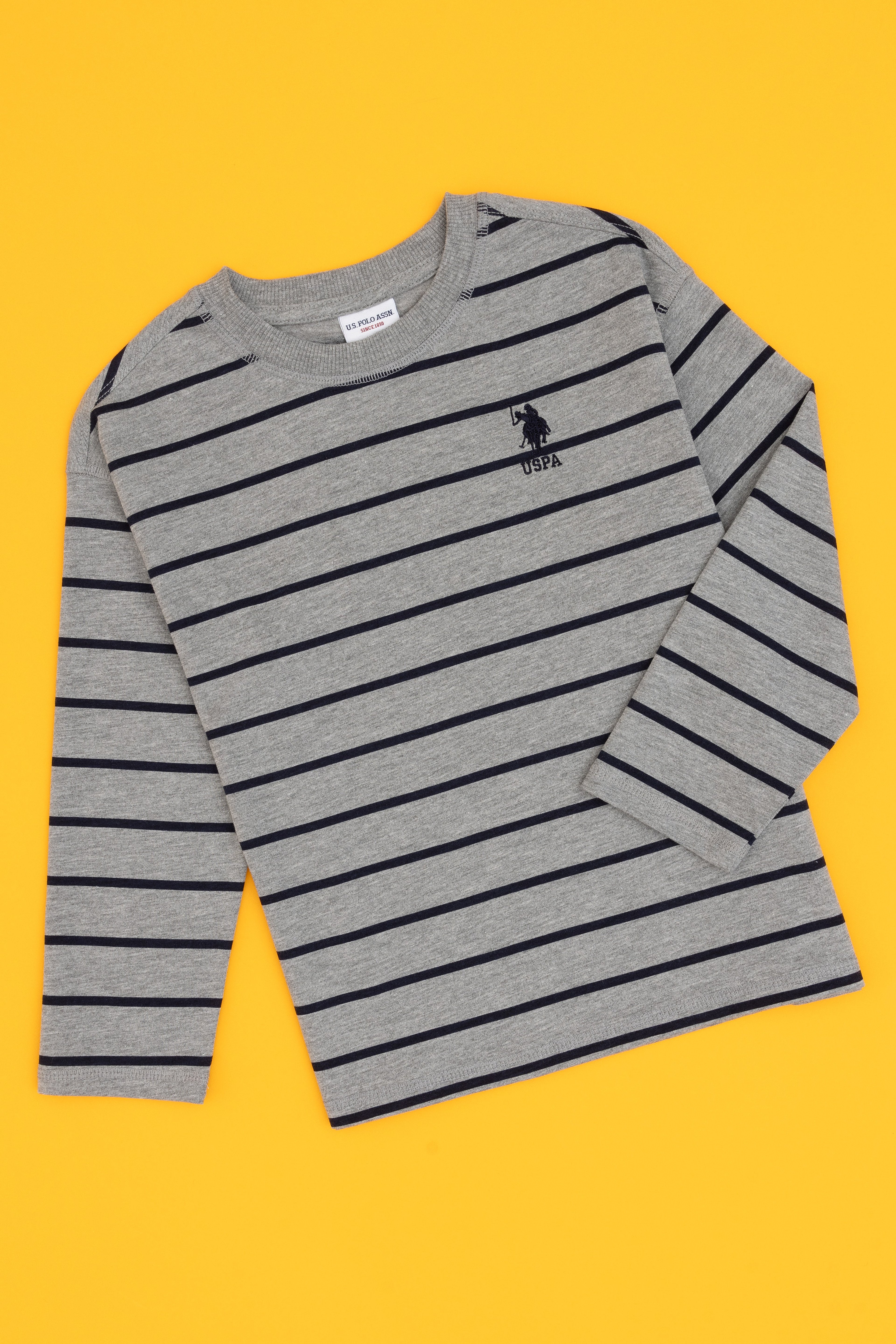 Erkek Çocuk Gri Melanj Bisiklet Yaka Süprem Sweatshirt - Image 1
