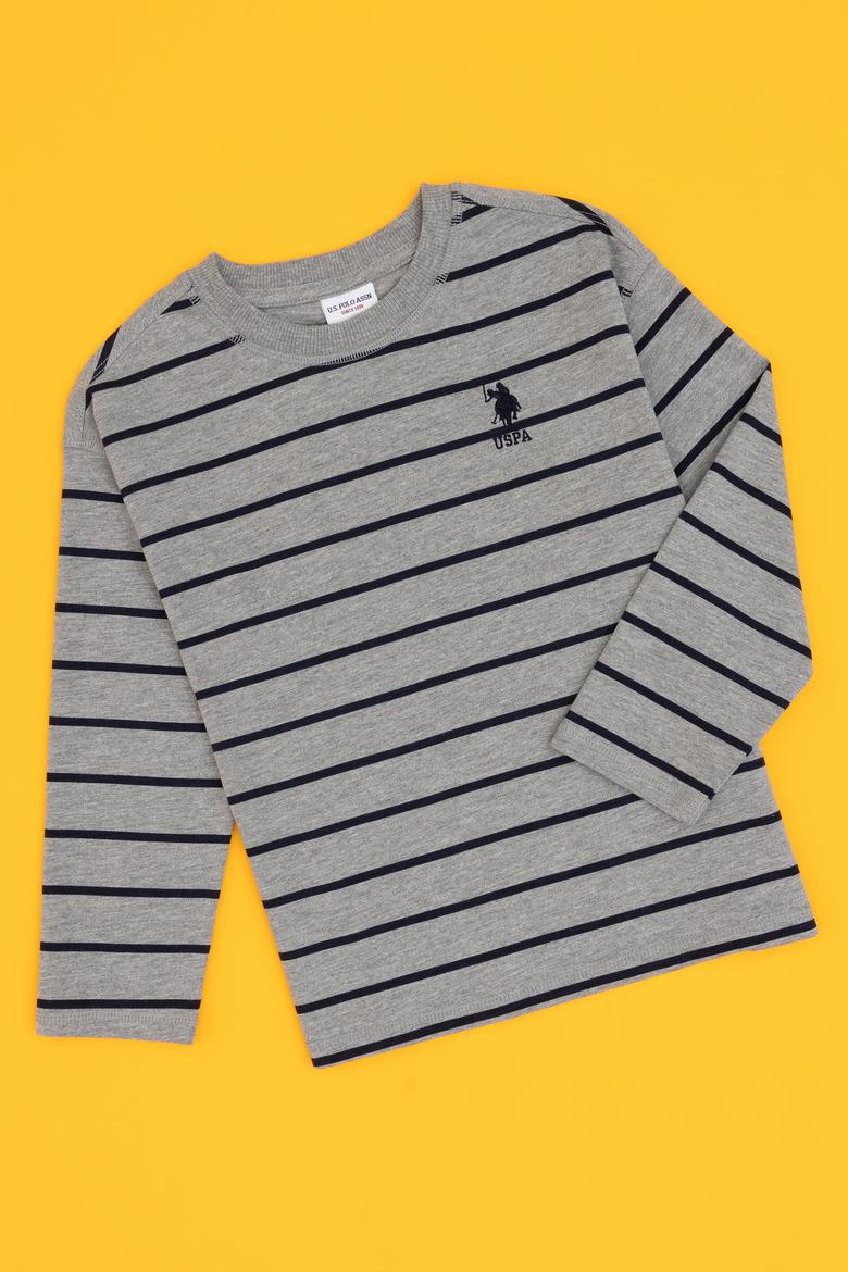 Erkek Çocuk Gri Melanj Bisiklet Yaka Süprem Sweatshirt