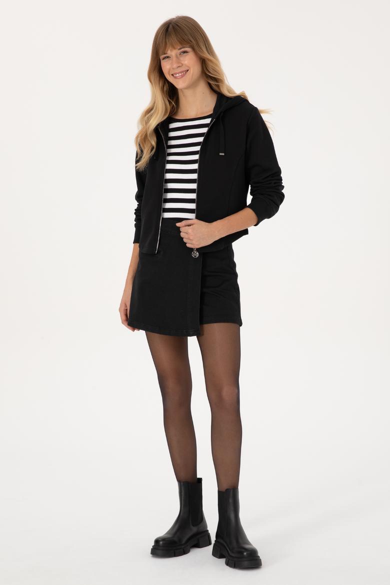 Kadın Siyah Örme Hırka - 50314177004