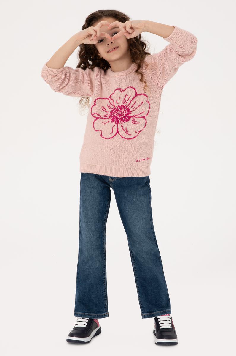 Kız Çocuk Açık Pembe Kazak