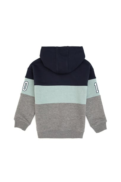 Erkek Çocuk Gri Melanj Kapüşonlu Sweatshirt