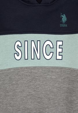 Erkek Çocuk Gri Melanj Kapüşonlu Sweatshirt - 50316551011