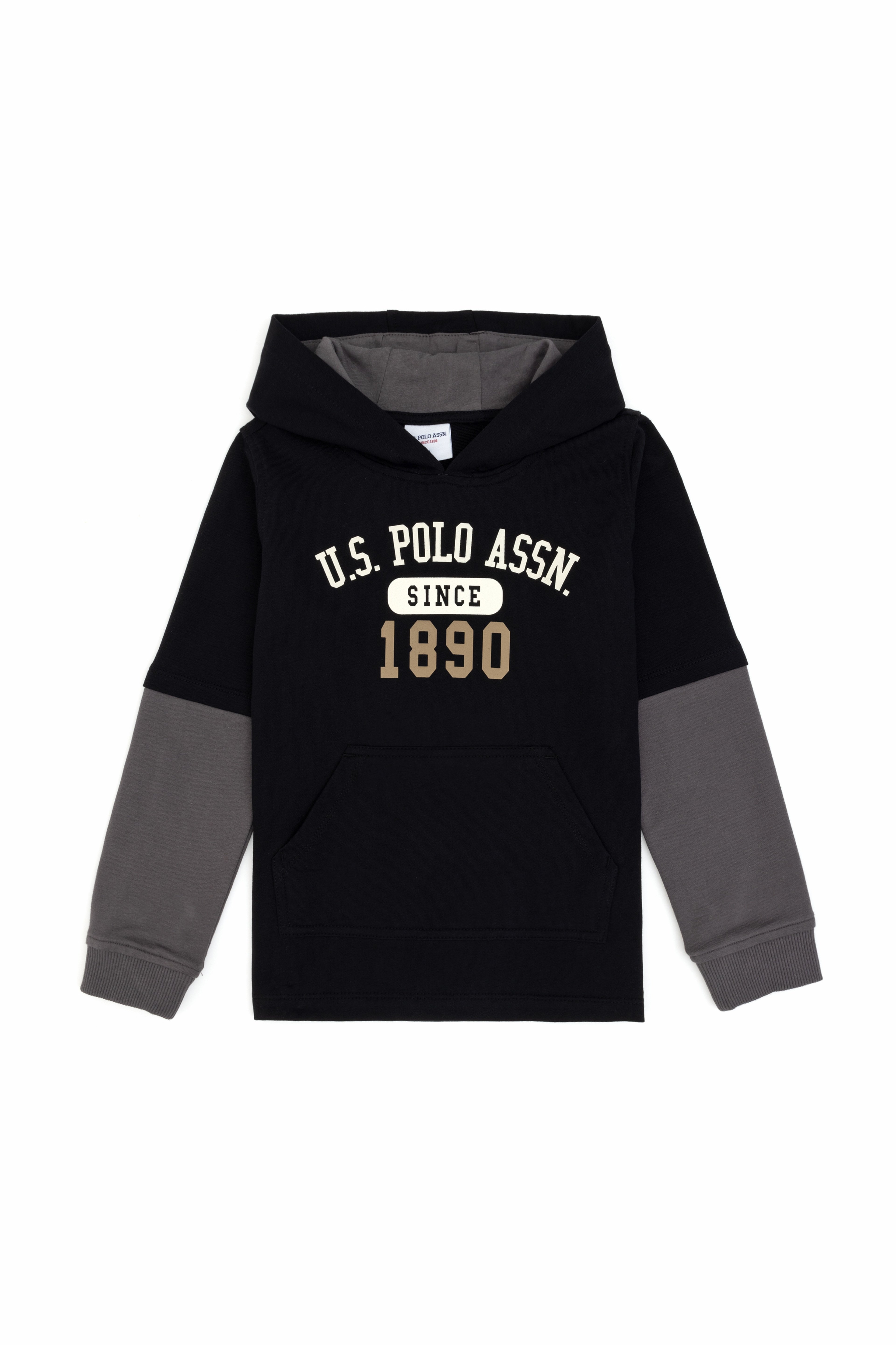 Erkek Çocuk Siyah Kapüşonlu İnce Sweatshirt - Image 1