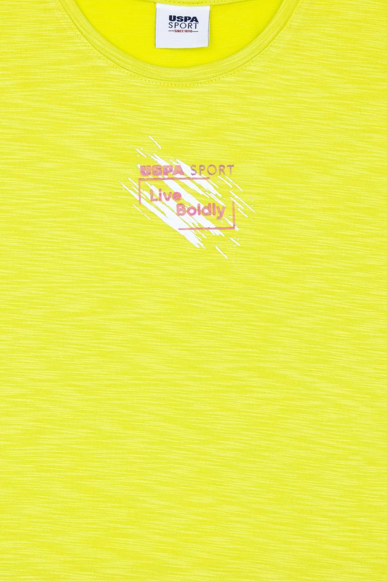 Kız Çocuk Fıstık Yeşili Bisiklet Yaka Tişört - 50284354012