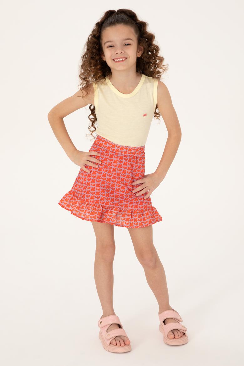 Kız Çocuk Nar Çiçeği Dokuma Etek