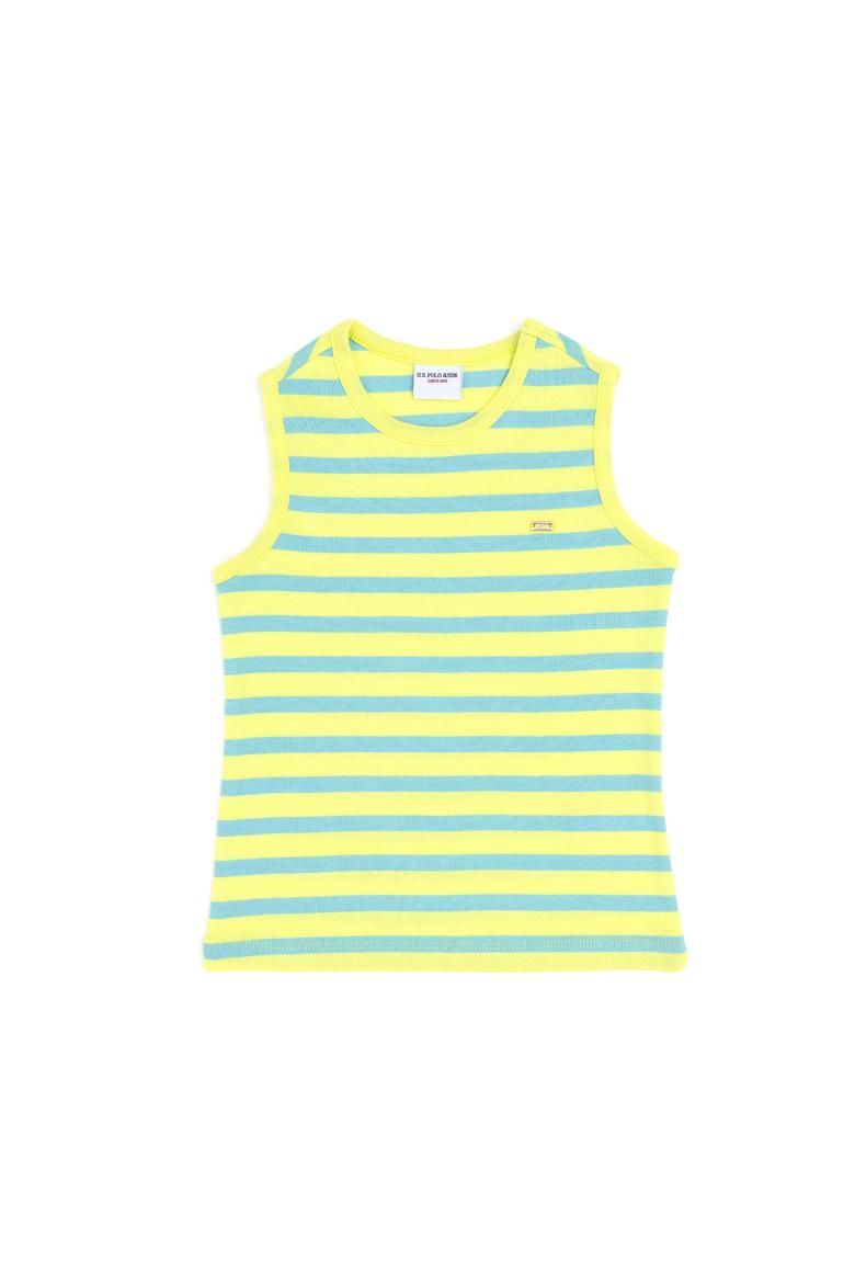 Kız Çocuk Fıstık Yeşili Bisiklet Yaka Kolsuz Tişört - 50288431038