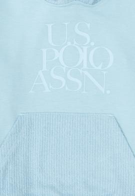 Kız Çocuk Su Yeşili Kapüşonlu Sweatshirt - 50290722007