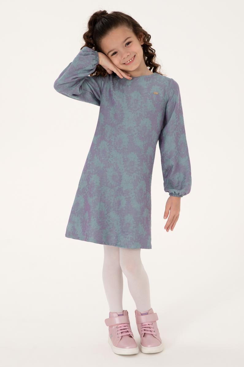 Kız Çocuk Mint Dokuma Elbise