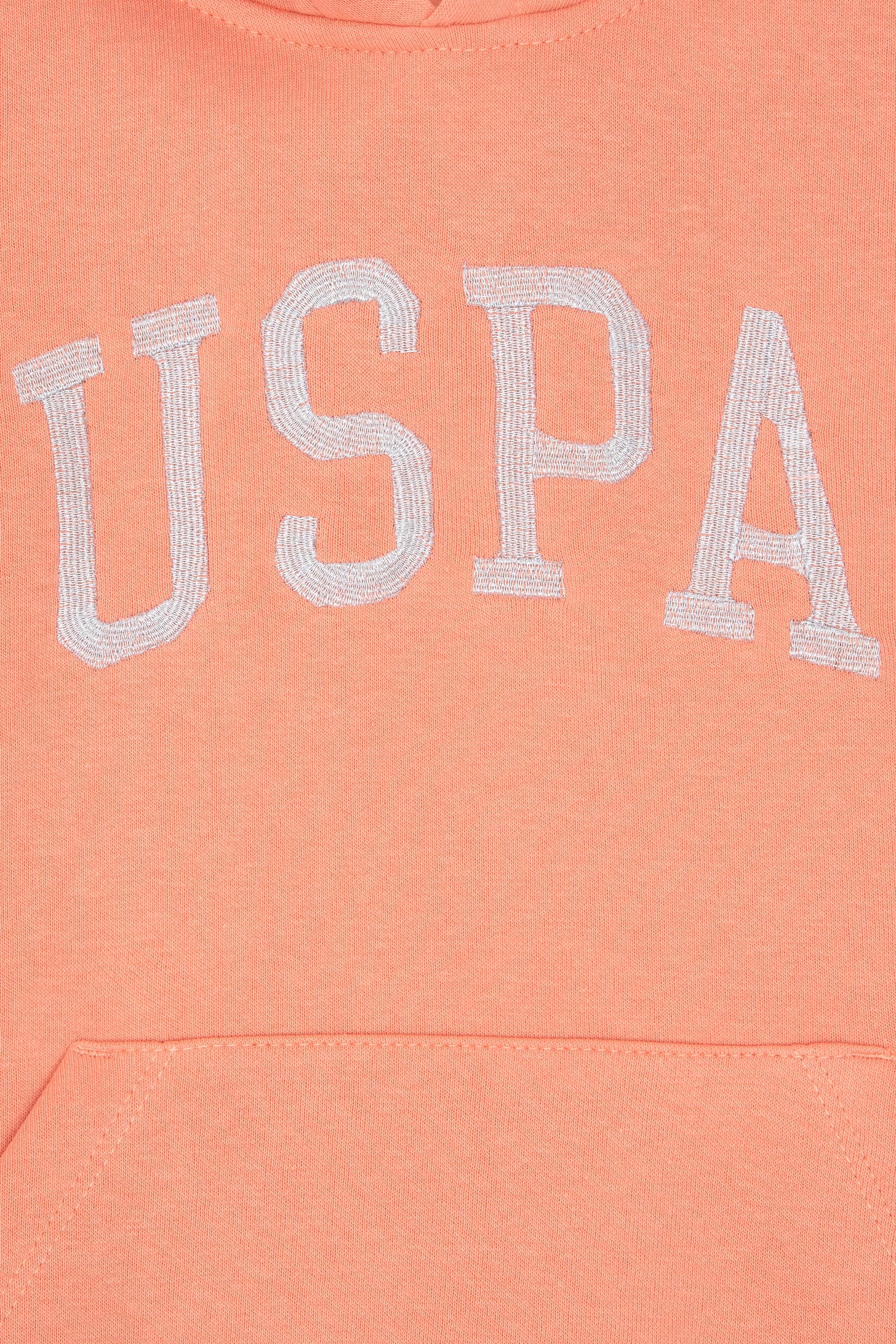 Kız Çocuk Somon Kapüşonlu Basic Sweatshirt - Image 5