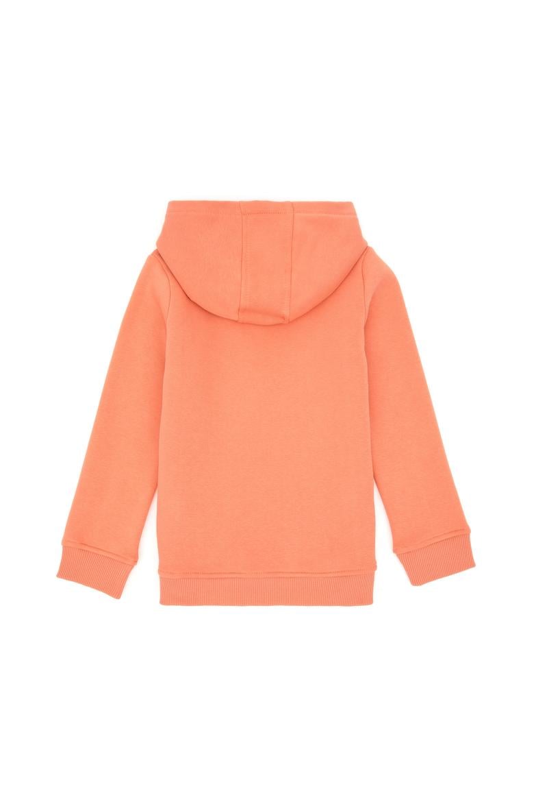 Kız Çocuk Somon Kapüşonlu Basic Sweatshirt - 50296388026