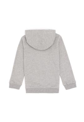 Kız Çocuk Açık Gri Melanj Fermuarlı Basic Sweatshirt - 50296390082
