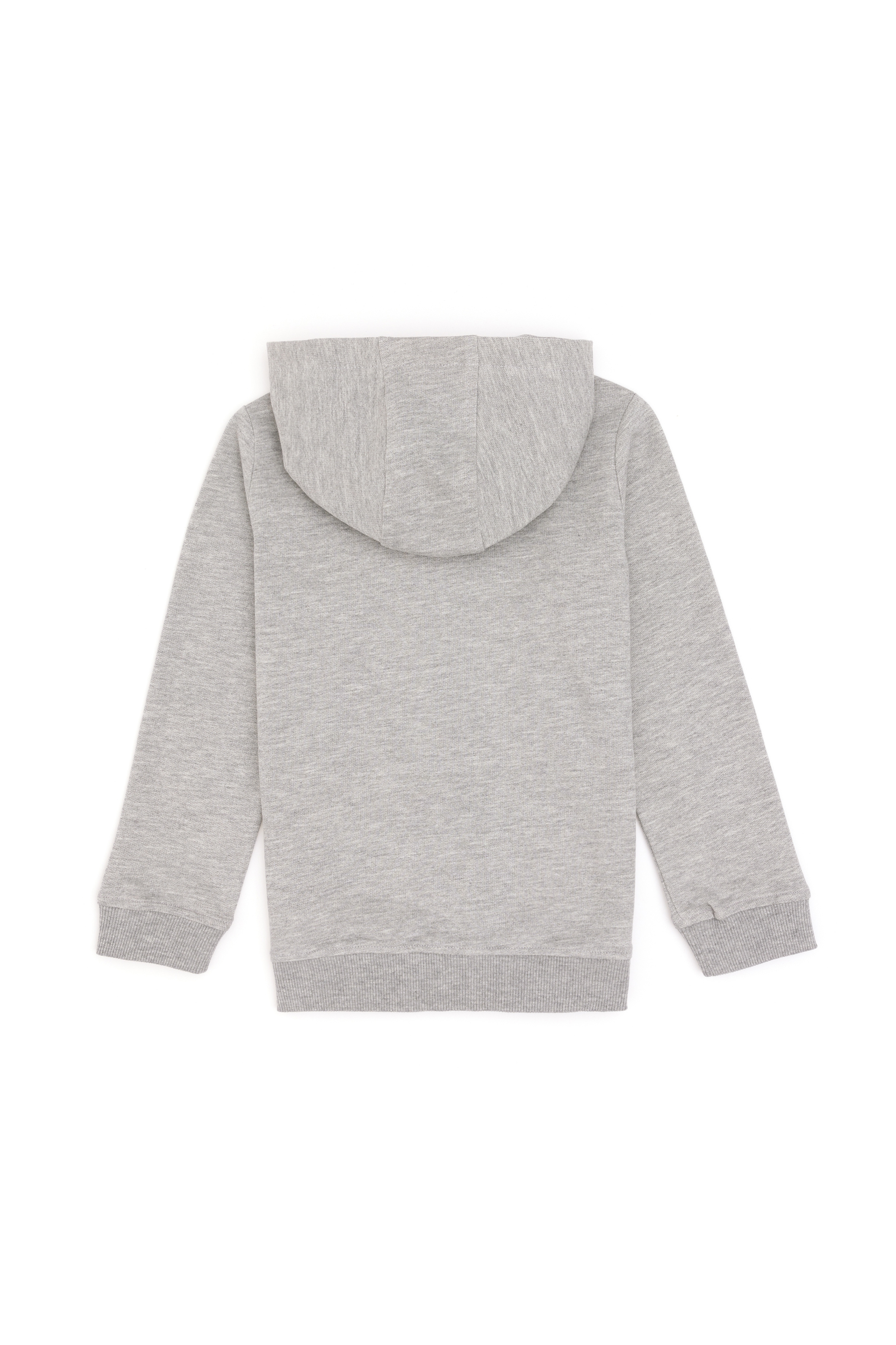 Kız Çocuk Açık Gri Melanj Fermuarlı Basic Sweatshirt - Image 4