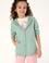 Kız Çocuk Su Yeşili Fermuarlı Basic Sweatshirt