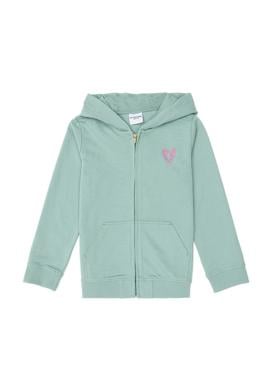 Kız Çocuk Su Yeşili Fermuarlı Basic Sweatshirt - 50296390081