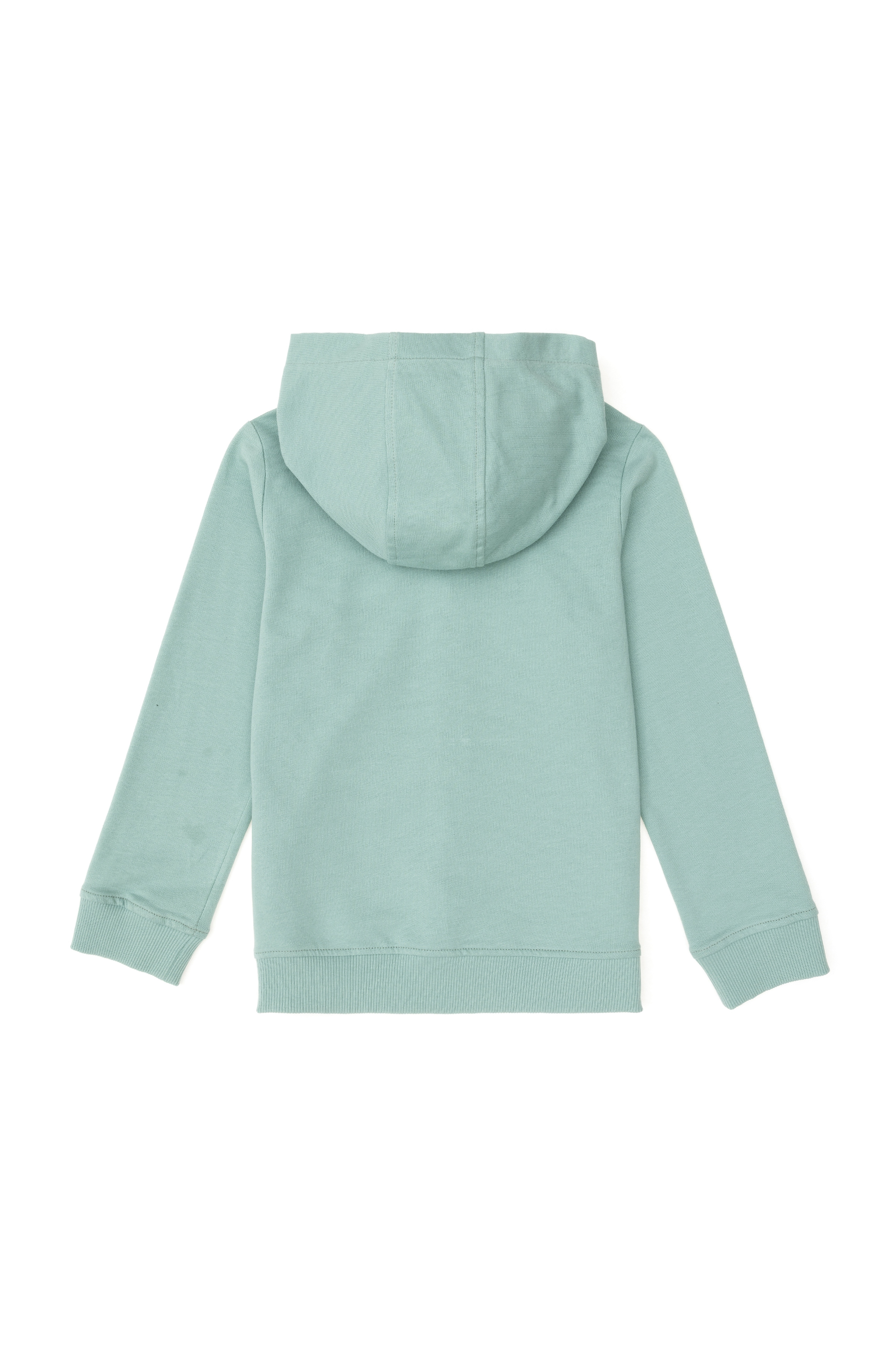 Kız Çocuk Su Yeşili Fermuarlı Basic Sweatshirt - Image 4