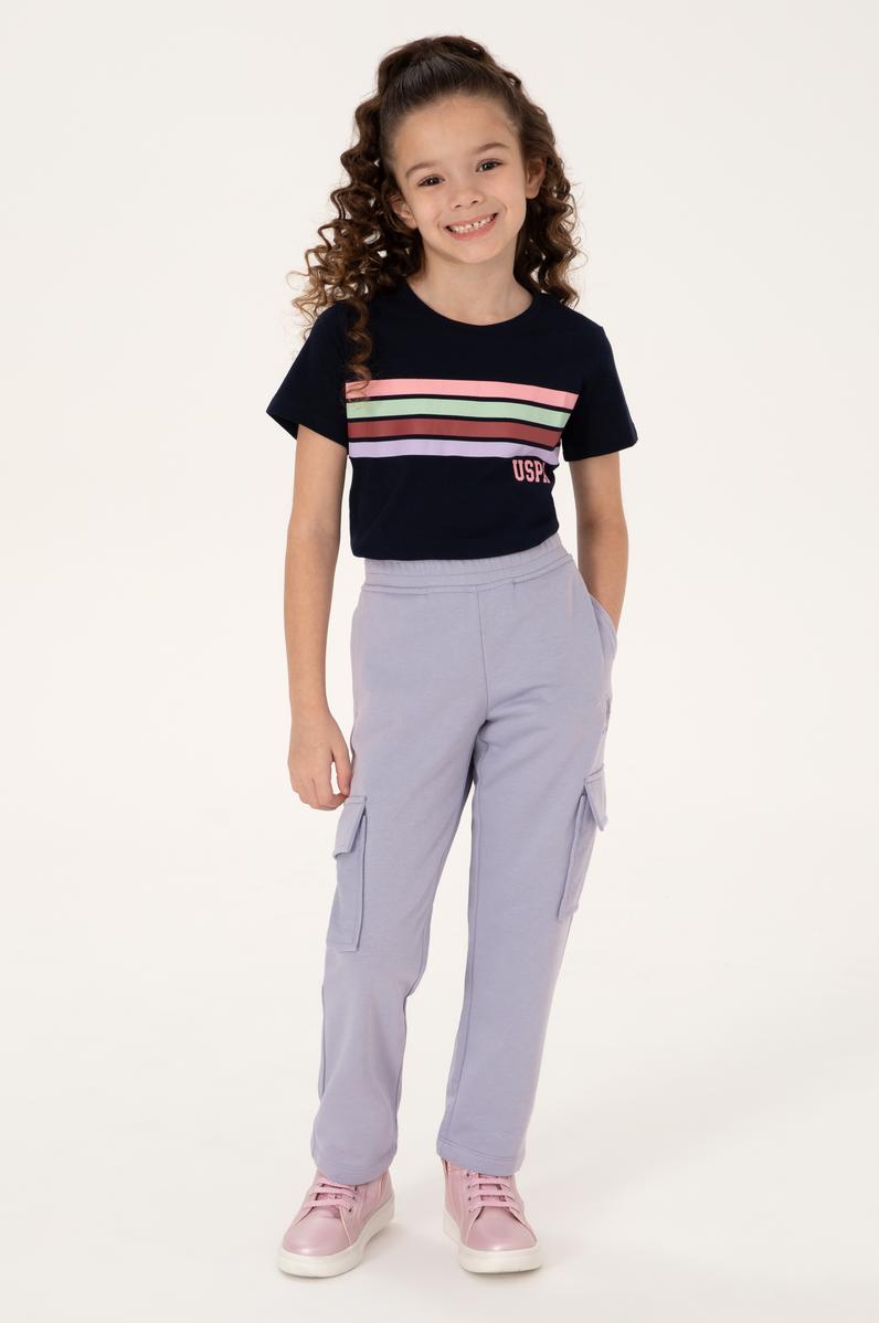 Kız Çocuk Lila Cepli Eşofman Altı