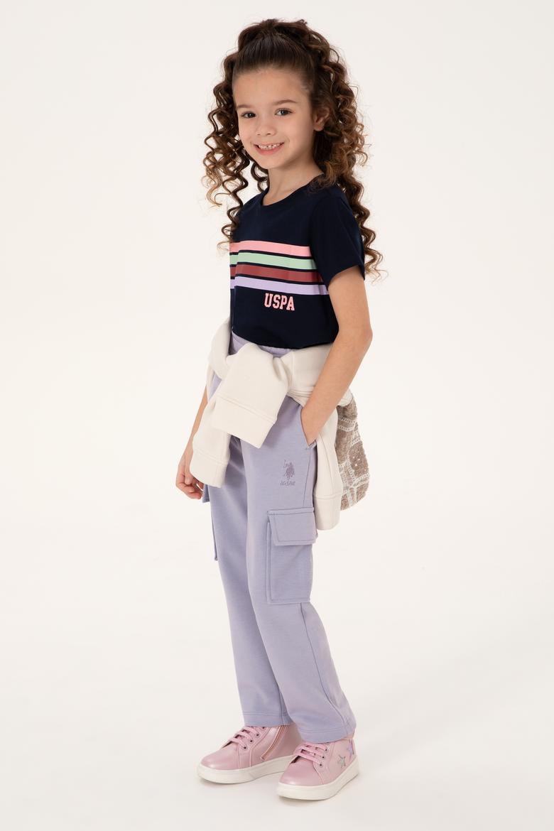 Kız Çocuk Lila Cepli Eşofman Altı