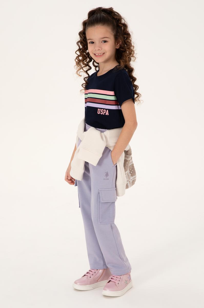 Kız Çocuk Lila Cepli Eşofman Altı