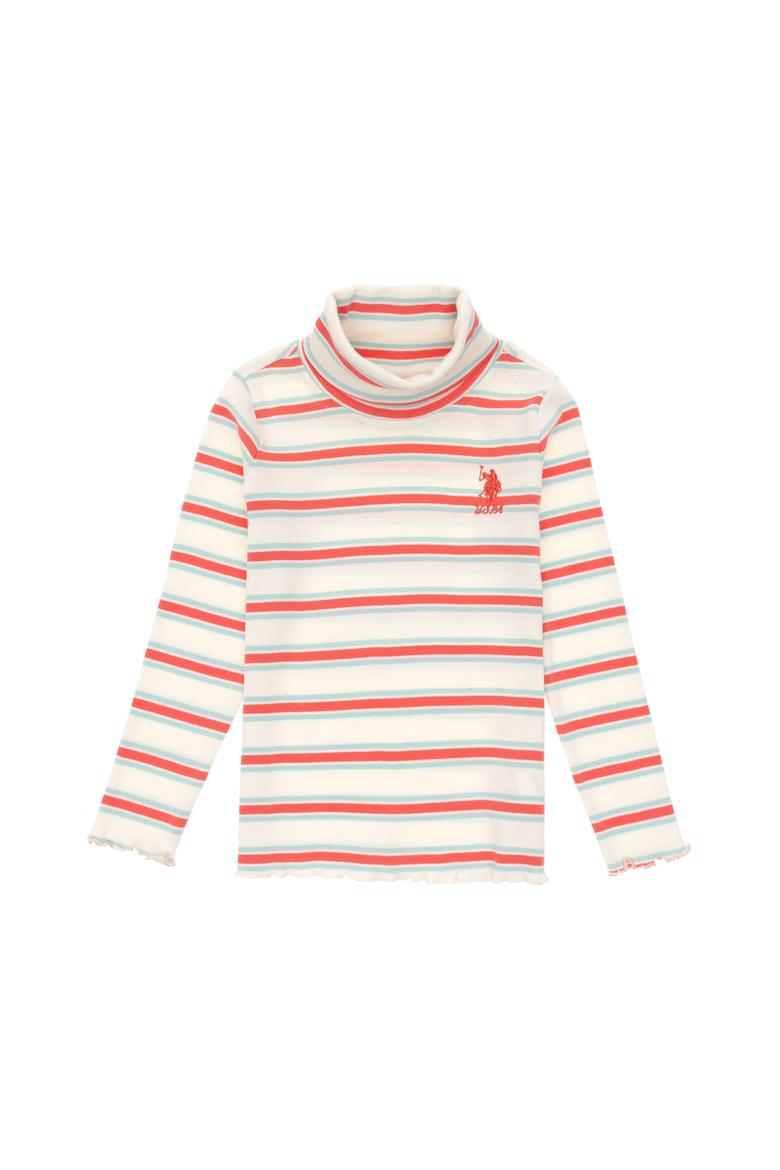 Kız Çocuk Krem Balıkçı Yaka Sweatshirt - 50296286020