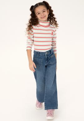 Kız Çocuk Krem Balıkçı Yaka Sweatshirt - 50296286020