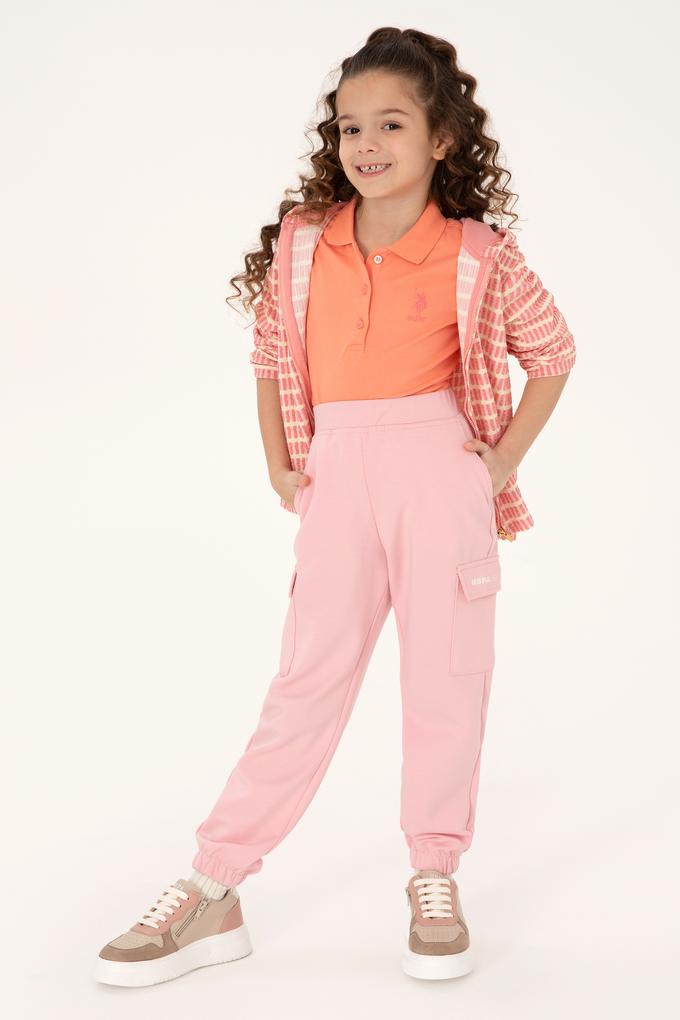 Kız Çocuk Pudra Cep Detaylı Jogger Eşofman Altı