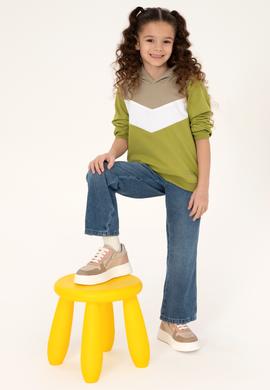 Kız Çocuk Fıstık Yeşili Kapüşonlu Sweatshirt - 50296288046