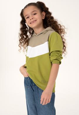 Kız Çocuk Fıstık Yeşili Kapüşonlu Sweatshirt - 50296288046