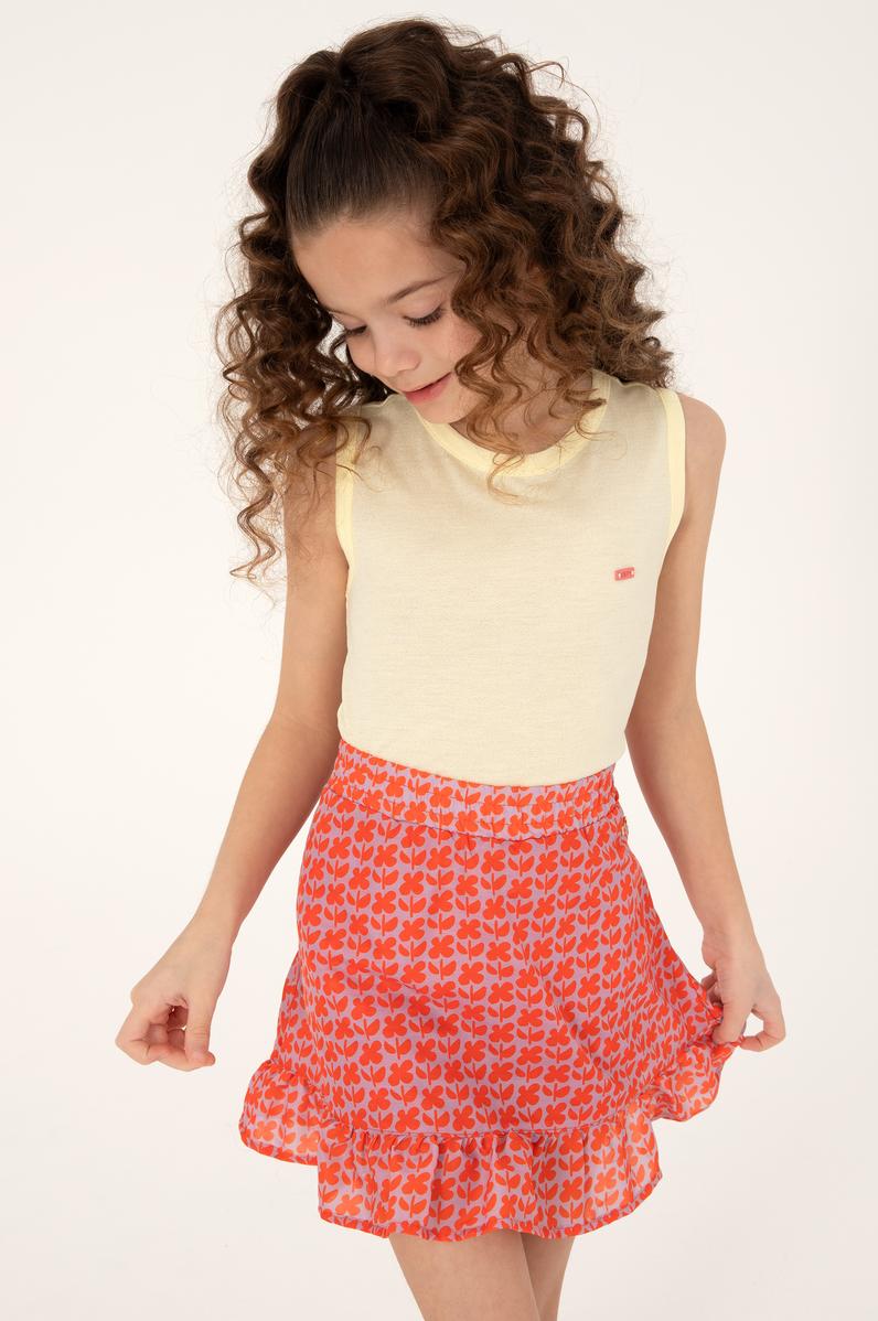 Kız Çocuk Limon Kolsuz Basic Tişört