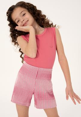 Kız Çocuk Pembe Kolsuz Basic Tişört - 50306215064