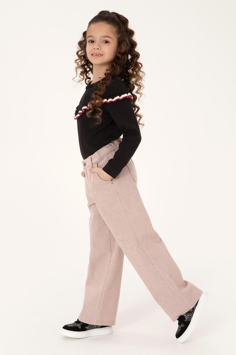 Kız Çocuk Pudra Loose Fit Jean Pantolon - 50314317001