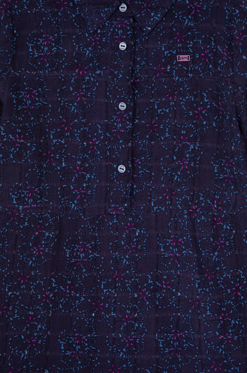 Kız Çocuk Lacivert Dokuma Elbise