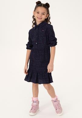 Kız Çocuk Lacivert Dokuma Elbise - 50314351001