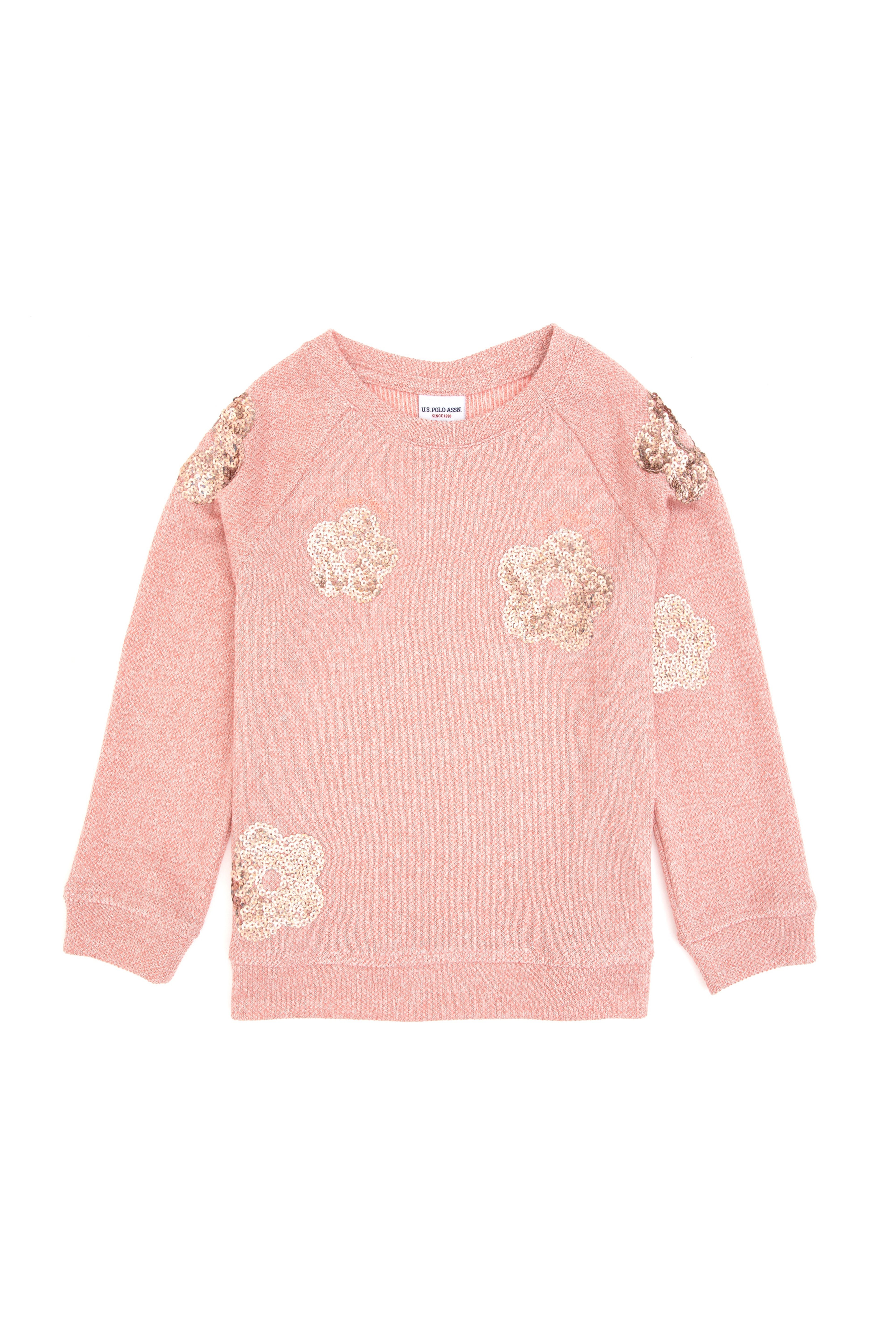 Kız Çocuk Açık Pembe Bisiklet Yaka Sweatshirt - Image 4