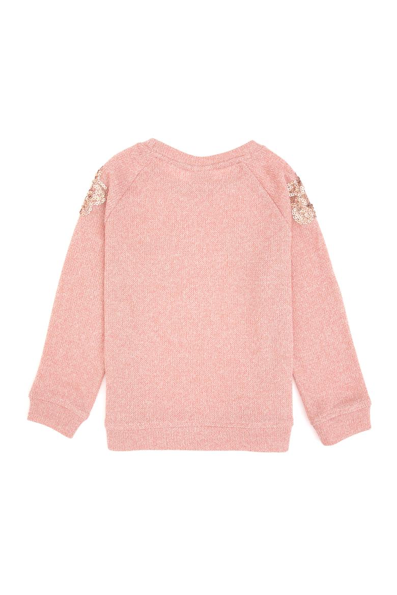 Kız Çocuk Açık Pembe Bisiklet Yaka Sweatshirt - 50314265022